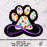 Load image into Gallery viewer, Rainbow Dog Paw Print Infinity Design