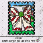 Load image into Gallery viewer, Baseball Coquette Bow Stamp Design