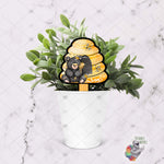 Load image into Gallery viewer, Bear Honeybee House Garden Stake Design