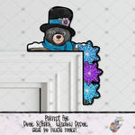 Load image into Gallery viewer, Black Bear Snowflake Corner Sitter Design