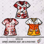Load image into Gallery viewer, Bloody Halloween Scrub Top Design