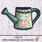 Load image into Gallery viewer, Blue Floral Watering Can Design