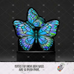 Load image into Gallery viewer, Blue Stained Glass Butterfly Light Base Design