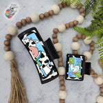 Load image into Gallery viewer, Blue Cow and Chicken Hair Clip Design