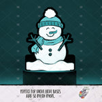 Load image into Gallery viewer, Blue Snowflake Snowman Light Base Design