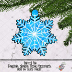 Load image into Gallery viewer, Blue Watercolor Snowflake Design