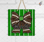 Load image into Gallery viewer, Bobcats Football Coquette Bow Square Design