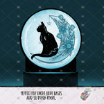 Load image into Gallery viewer, Witchy Cat on Moon Round Light Base Design