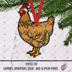 Load image into Gallery viewer, Buff Orpington Chicken with Sant Hat Design