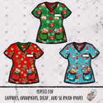 Load image into Gallery viewer, Christmas Scrub Top Design