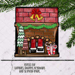 Load image into Gallery viewer, Christmas Tree Santa Fireplace Sublimation Design