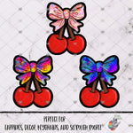 Load image into Gallery viewer, Color Splash Cherries with Bow Design