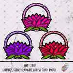 Load image into Gallery viewer, Bright Lotus Leather Hoop Design