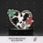 Load image into Gallery viewer, Farm Cow Print Heart Flowers Light Base Design