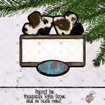 Load image into Gallery viewer, Cow and Turquoise Reindeer Sign Design