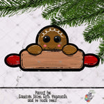 Load image into Gallery viewer, Curly Hair Gingerbread Man with Rolling Pin Design