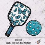 Load image into Gallery viewer, Teal Butterfly Pickleball Paddle Design