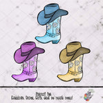 Load image into Gallery viewer, Daisy Cowboy Boot with Hat Design Bundle