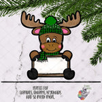 Load image into Gallery viewer, Green Plaid Moose Sign Sublimation Design