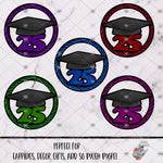 Load image into Gallery viewer, Dark Graduation Cap 25 Hoop Design Bundle