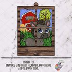 Load image into Gallery viewer, Donkey Window Frame Sublimation Design