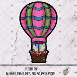 Load image into Gallery viewer, Easter Bunny Pink and Green Hot Air Balloon Design