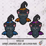 Load image into Gallery viewer, Glitter Chubby Bat with Witches Hat Design