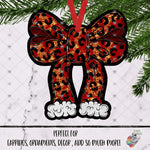 Load image into Gallery viewer, Glitter Leopard Christmas Bow Design
