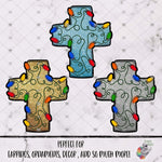 Load image into Gallery viewer, Glitter Christmas Lights Cross Design