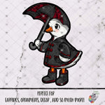 Load image into Gallery viewer, Goth Raincoat Goose with Umbrella Designs