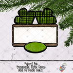 Load image into Gallery viewer, Green Plaid Reindeer Sign Design
