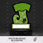 Load image into Gallery viewer, Green Snowflake Elf Stocking Light Base Design