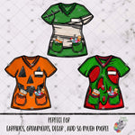 Load image into Gallery viewer, Halloween Costume Scrub Top Design