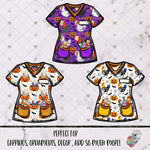 Load image into Gallery viewer, Halloween Chicken Scrub Top Design