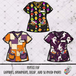 Load image into Gallery viewer, Halloween Scrub Top Design