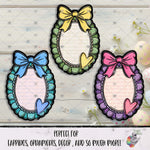 Load image into Gallery viewer, Pastel Hearts Scalloped Oval with Bow Design Bundle
