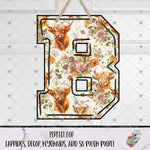 Load image into Gallery viewer, Highland Cow Letter B Design