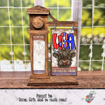 Load image into Gallery viewer, Patriotic Highland Cow Interchangeable Post Sign Design