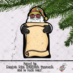 Load image into Gallery viewer, Hippie Floral Santa Scroll Design