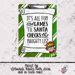 Load image into Gallery viewer, Elf Naughty List Clipboard Design