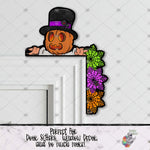 Load image into Gallery viewer, Pumpkin and Spiderweb Corner Sitter Design