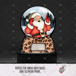 Load image into Gallery viewer, Leopard Santa Snow Globe Light Base Design