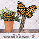 Load image into Gallery viewer, Rustic Monarch Butterfly Garden Stake Design