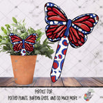 Load image into Gallery viewer, Patriotic Butterfly Garden Stake Design