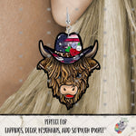 Load image into Gallery viewer, Patriotic Cowboy Highland Cow Design