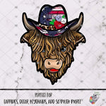 Load image into Gallery viewer, Patriotic Cowboy Highland Cow Design