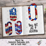 Load image into Gallery viewer, Patriotic Stained Glass Paperclip Design Bundle