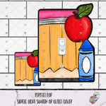 Load image into Gallery viewer, Pencil Apple and Crayon Outlet Cover Design