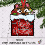 Load image into Gallery viewer, Merry Christmas Bear in Chimney Design