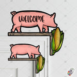 Load image into Gallery viewer, Welcome Pig Corner Sitter Design